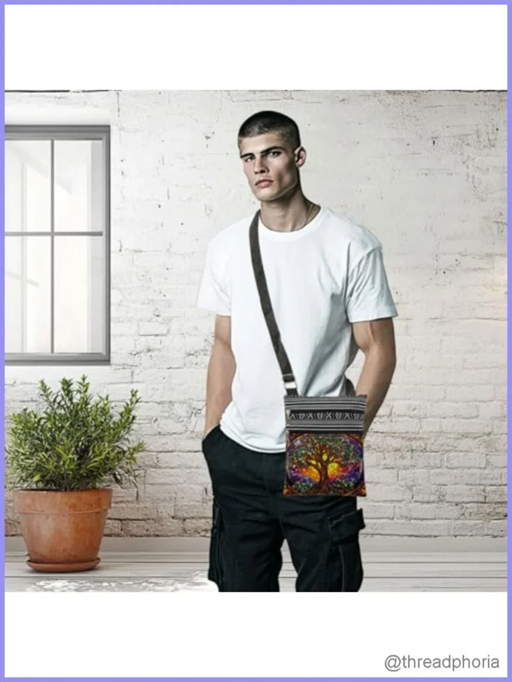 Polyester Crossbody Bag Adjustable Strap Unisex Travel Purse